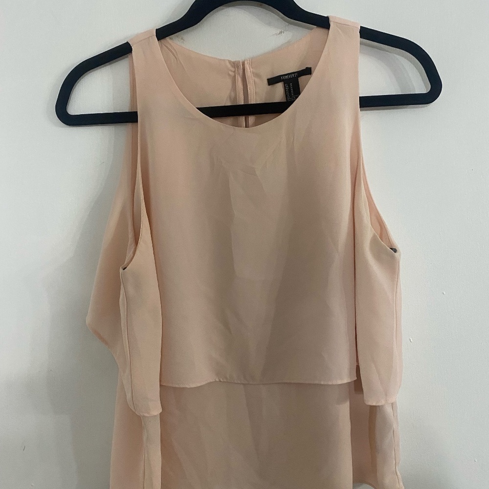 6 pink layered tank top size M
